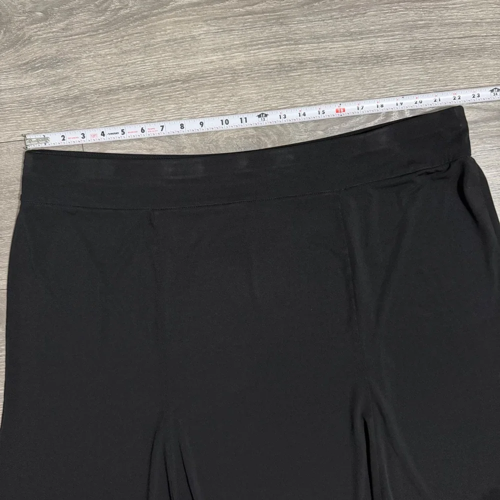 Lane Bryant Midi Skirt 22/24 Black Plus Pull On A-Line Stretch Jersey Whimsical